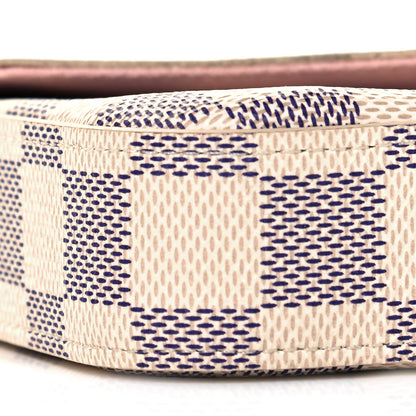 Louis Vuitton Damier Azur Pochette Felicie Chain Wallet Rose Ballerine 8 of 9