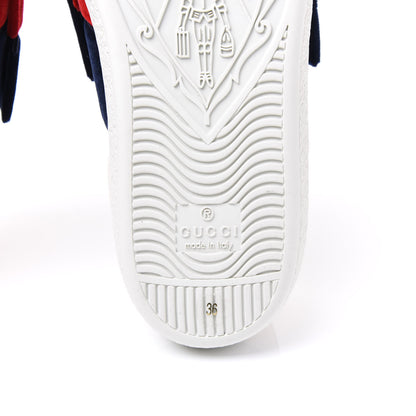 Gucci Calfskin Womens Velvet Bow Ace Sneakers 36 White 6 of 8