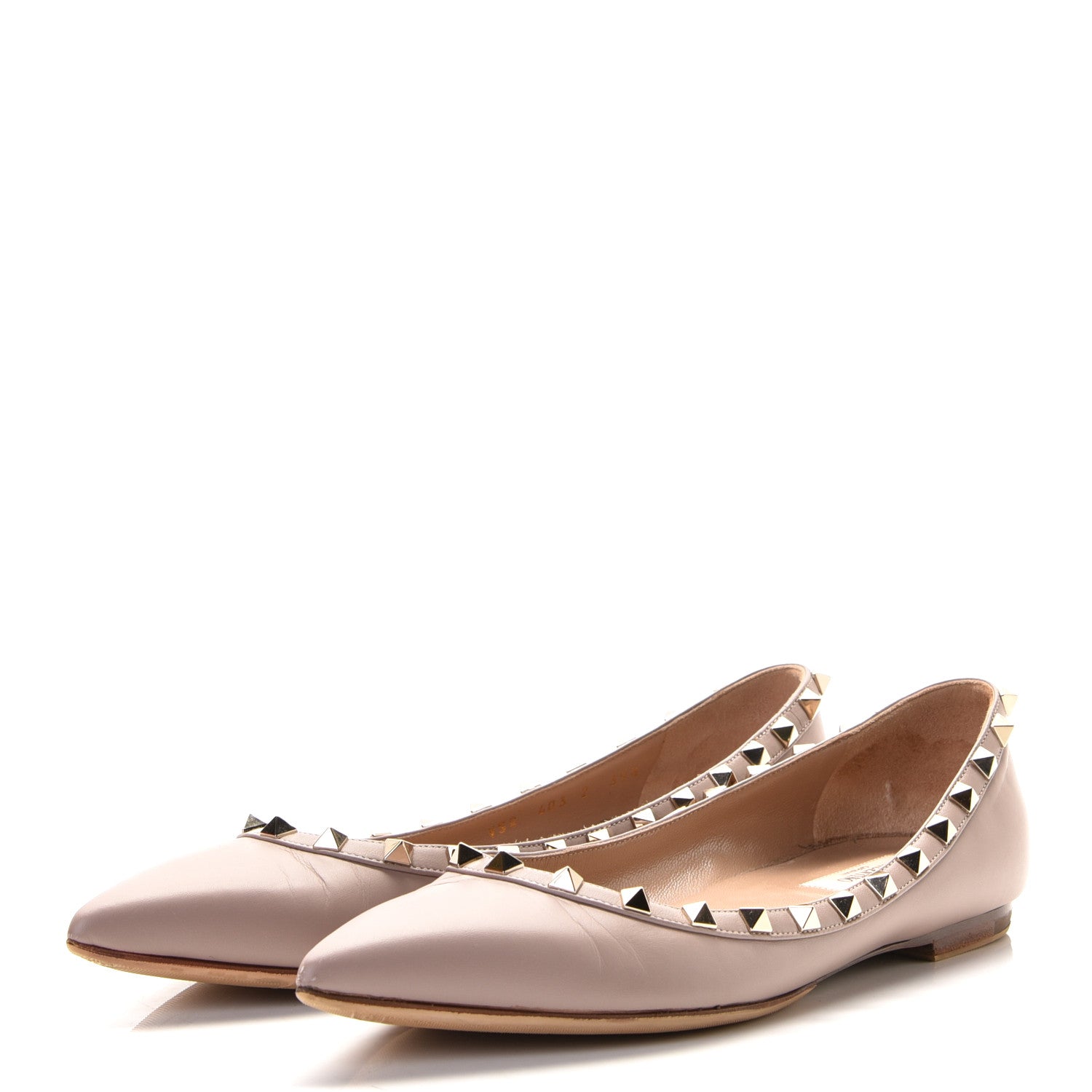 Valentino Garavani Nappa Rockstud Ballerina Flats 39.5 Poudre 3 of 22