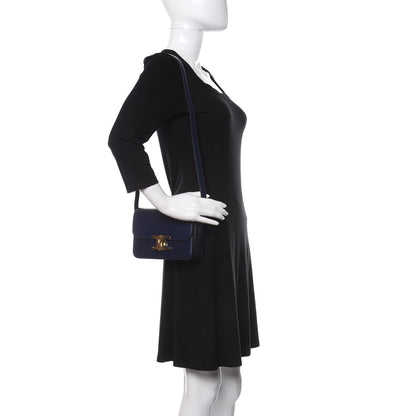 Celine Shiny Calfskin Small Triomphe Dark Blue 2 of 10
