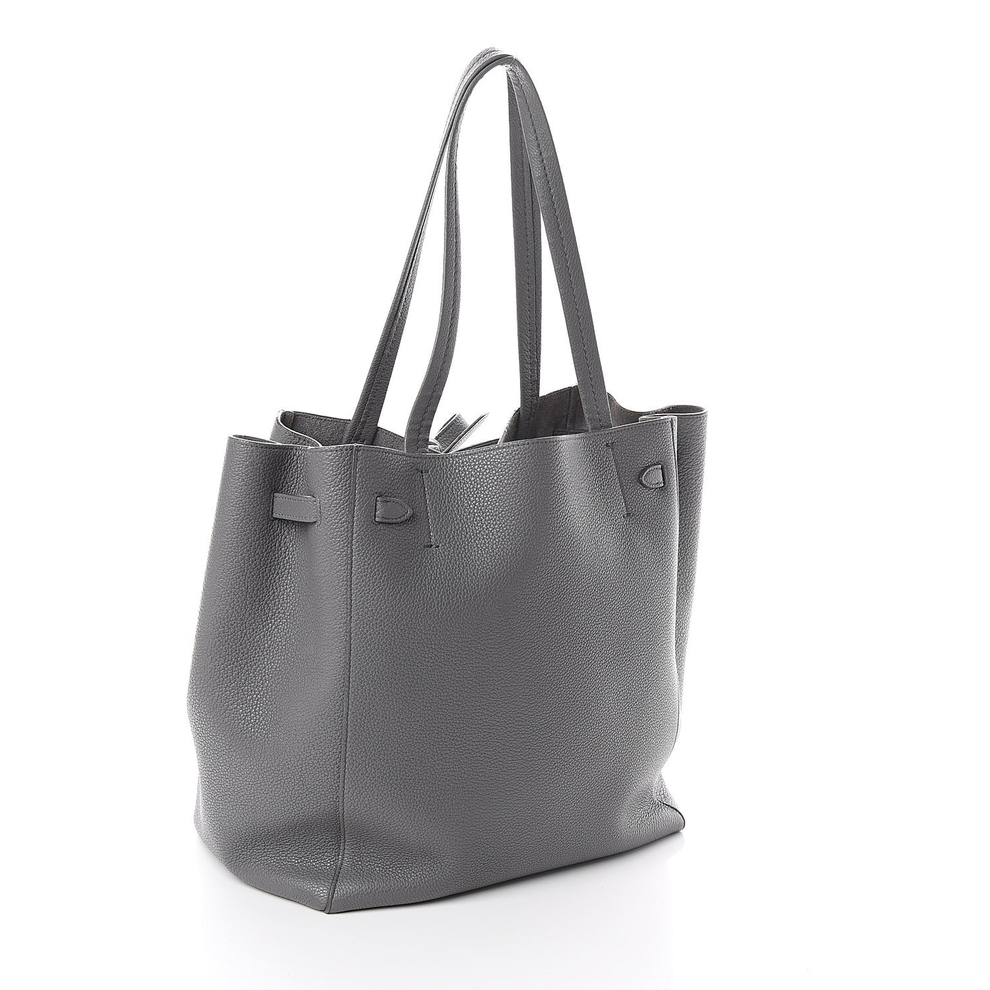 Soft Grained Calfskin Small Belt Cabas Phantom Grey