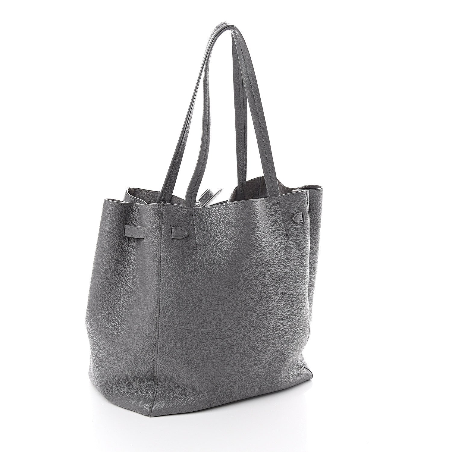 Celine Soft Grained Calfskin Small Belt Cabas Phantom Grey 2 of 8