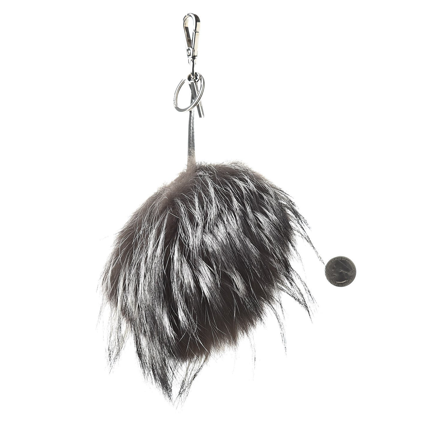 Silver Fox Fur Vitello Elite Monster Bag Bug Cube Charm Multicolor