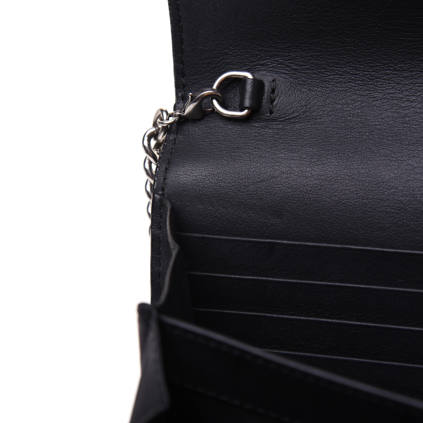 Suede Mini Dionysus Chain Wallet Black