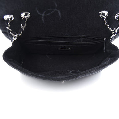 Chanel Denim Quilted CC Print Jumbo Single Flap Black 5 of 11