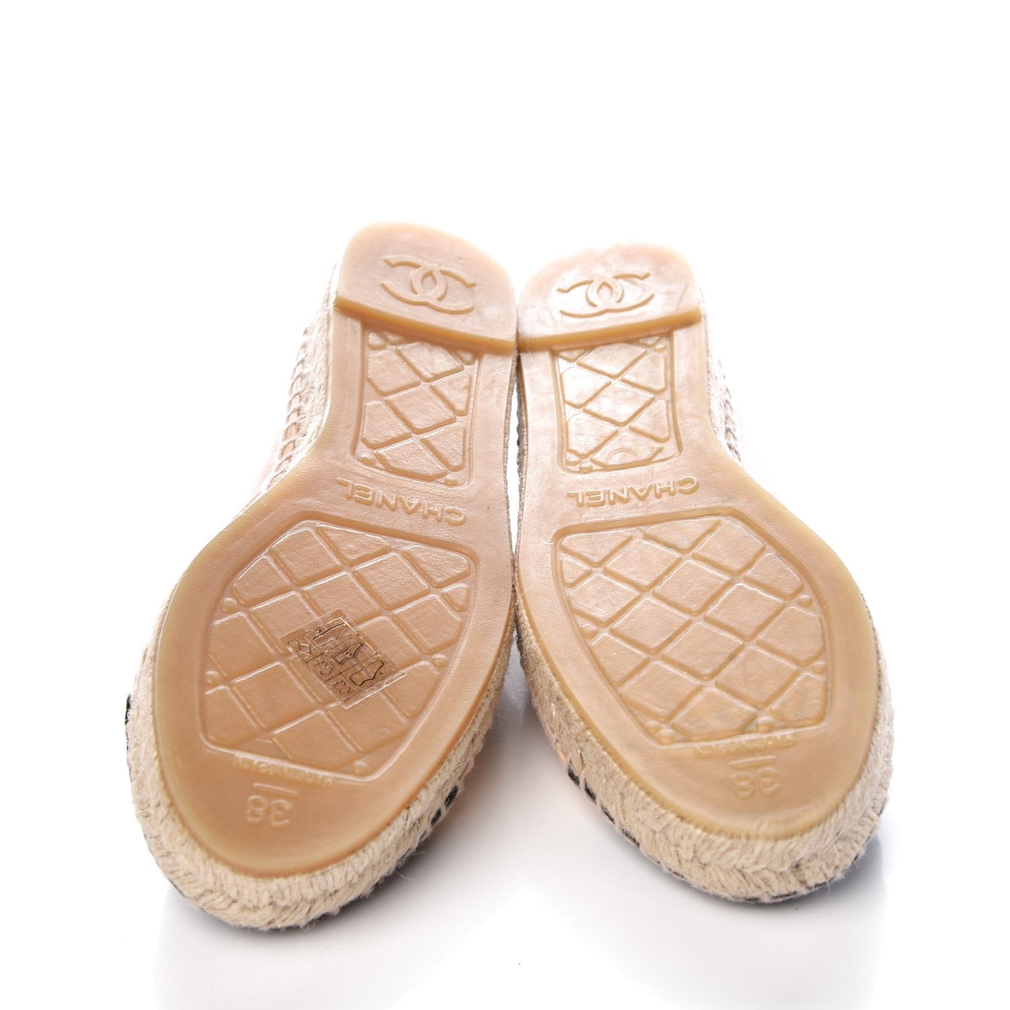 Lambskin CC Espadrilles 38 Beige Black