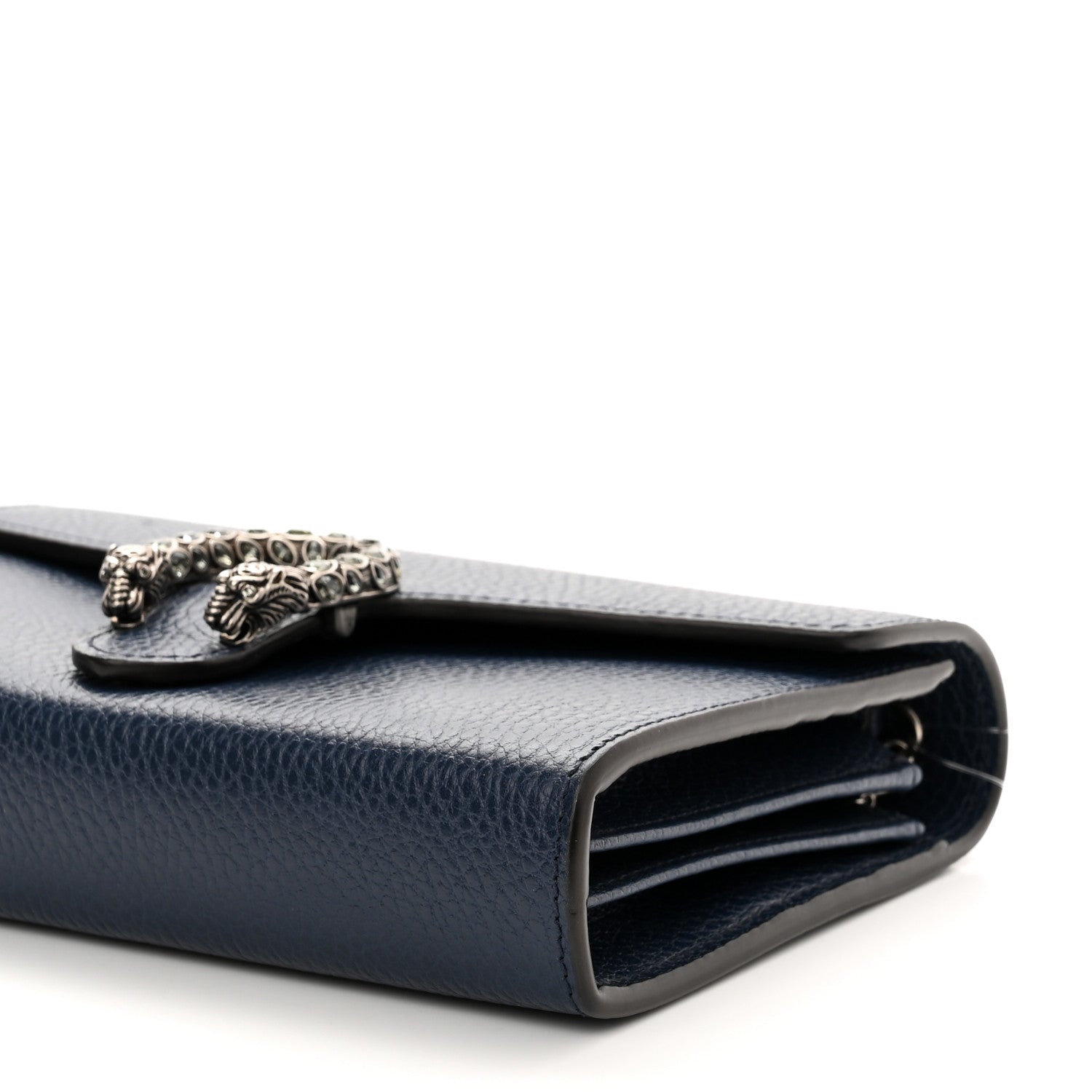 Gucci Dollar Calfskin Crystal Mini Dionysus Chain Wallet Blue Agata Black Diamond 9 of 9