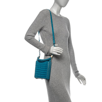 Nancy Gonzalez Crocodile Top Handle Box Bag Blue 2 of 10