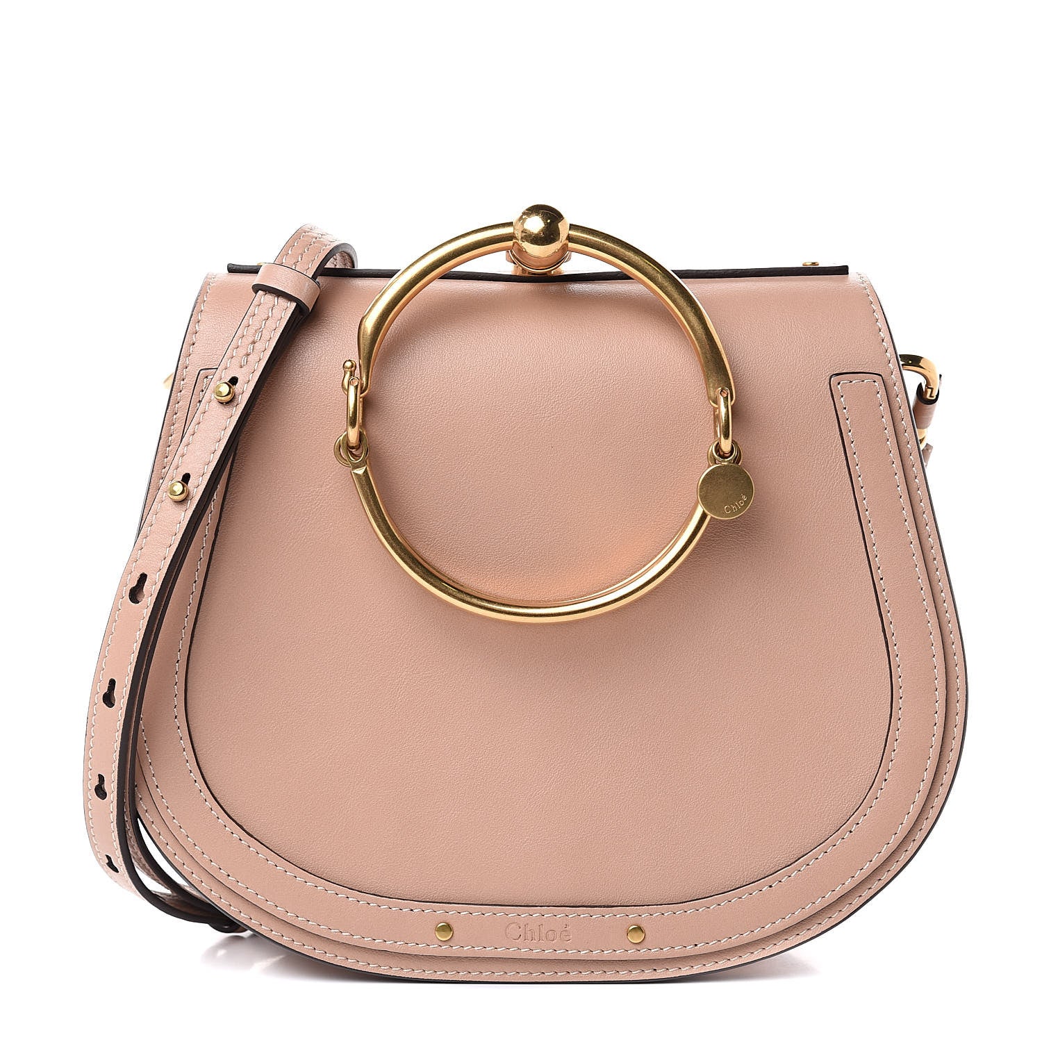 Chloe Calfskin Suede Medium Nile Bracelet Bag Biscotti Beige 1 of 10