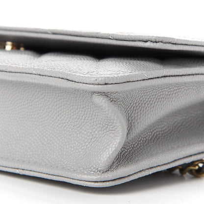 Chanel Caviar Quilted Wallet On Chain WOC Grey 10 of 10
