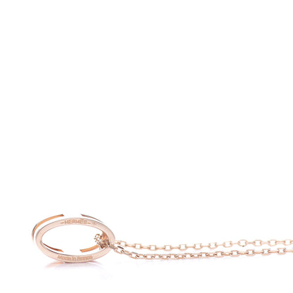 Hermes Lacquered Rose Gold Pop H Pendant Necklace Rose Dragee 6 of 7
