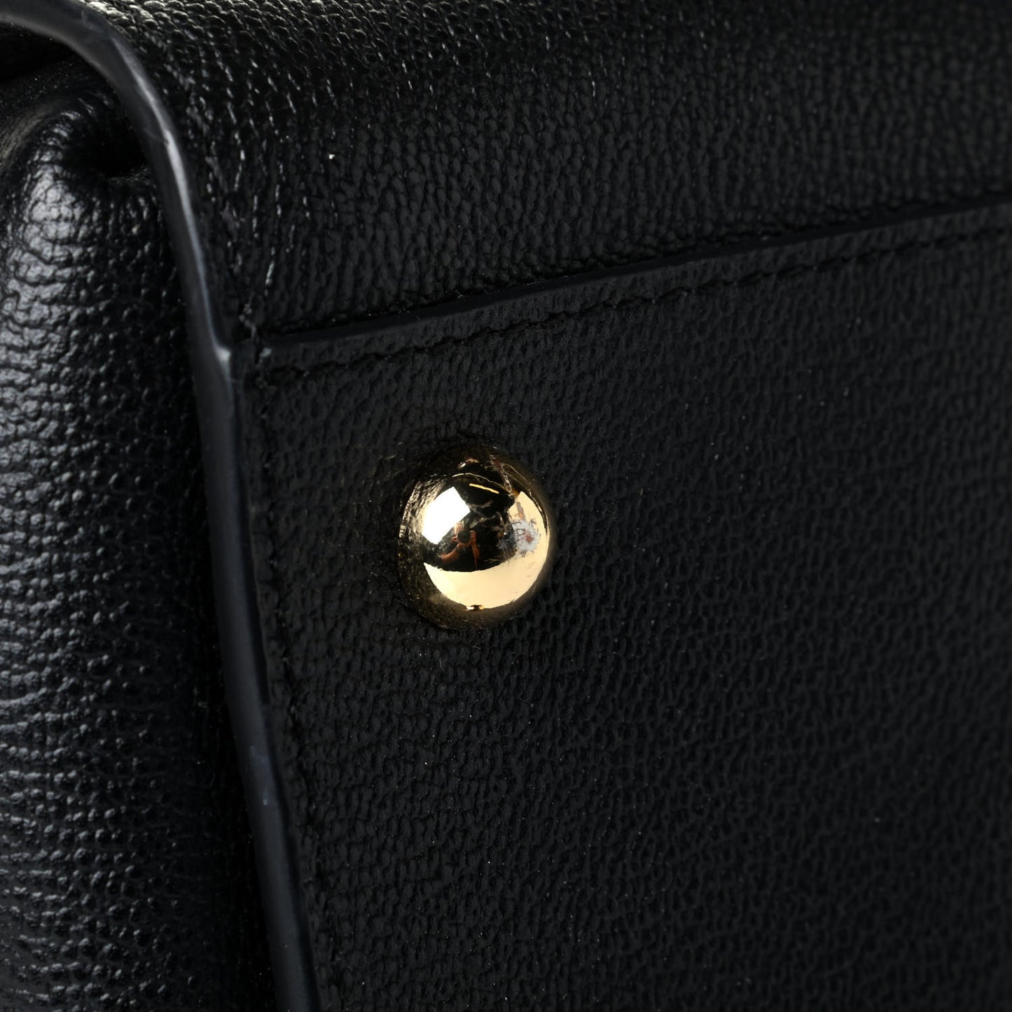Soft Grain Calfskin Medium Buckle Tote Black