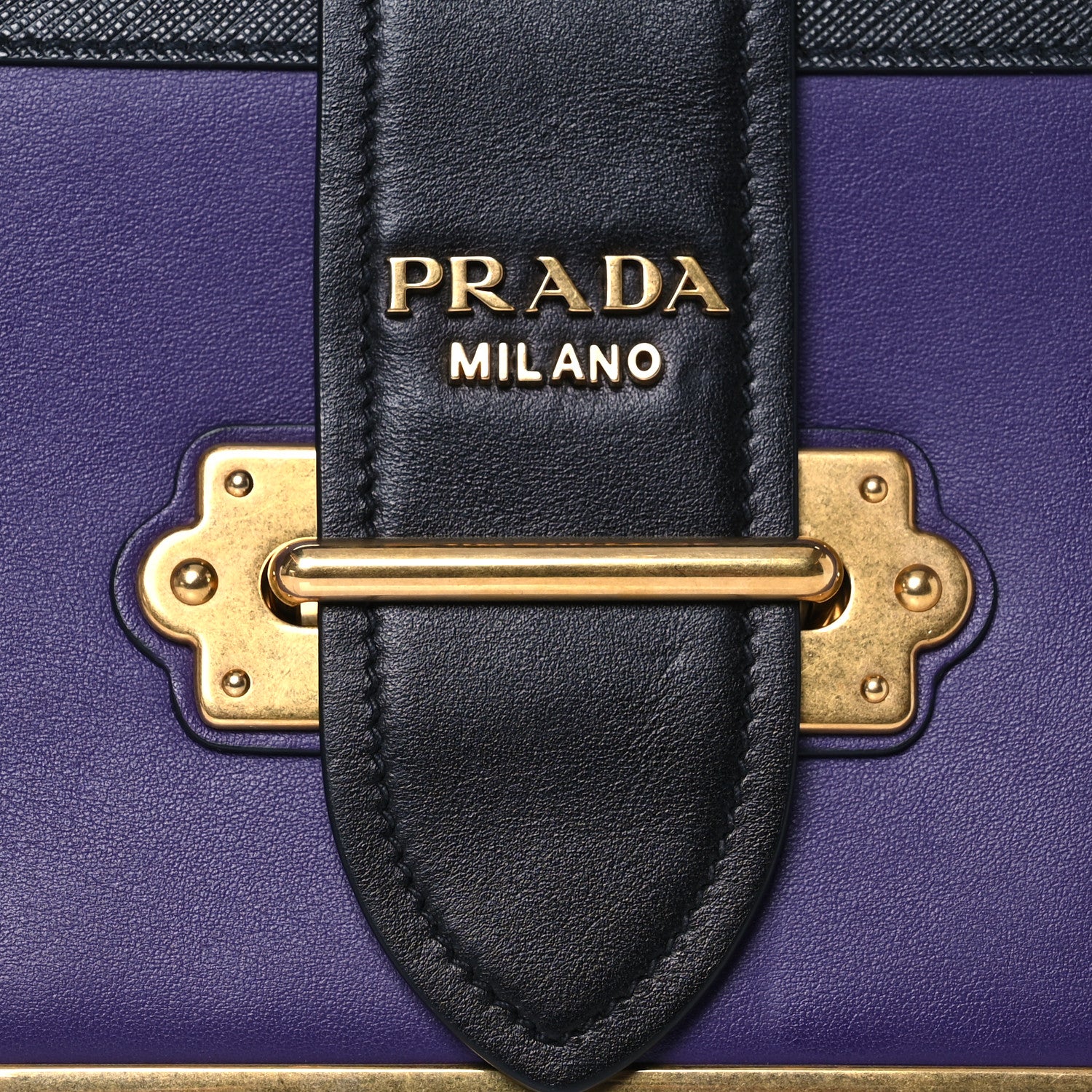 Prada City Calfskin Saffiano Cahier Bag Viola Black 10 of 17