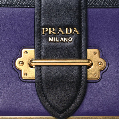 Prada City Calfskin Saffiano Cahier Bag Viola Black 10 of 17