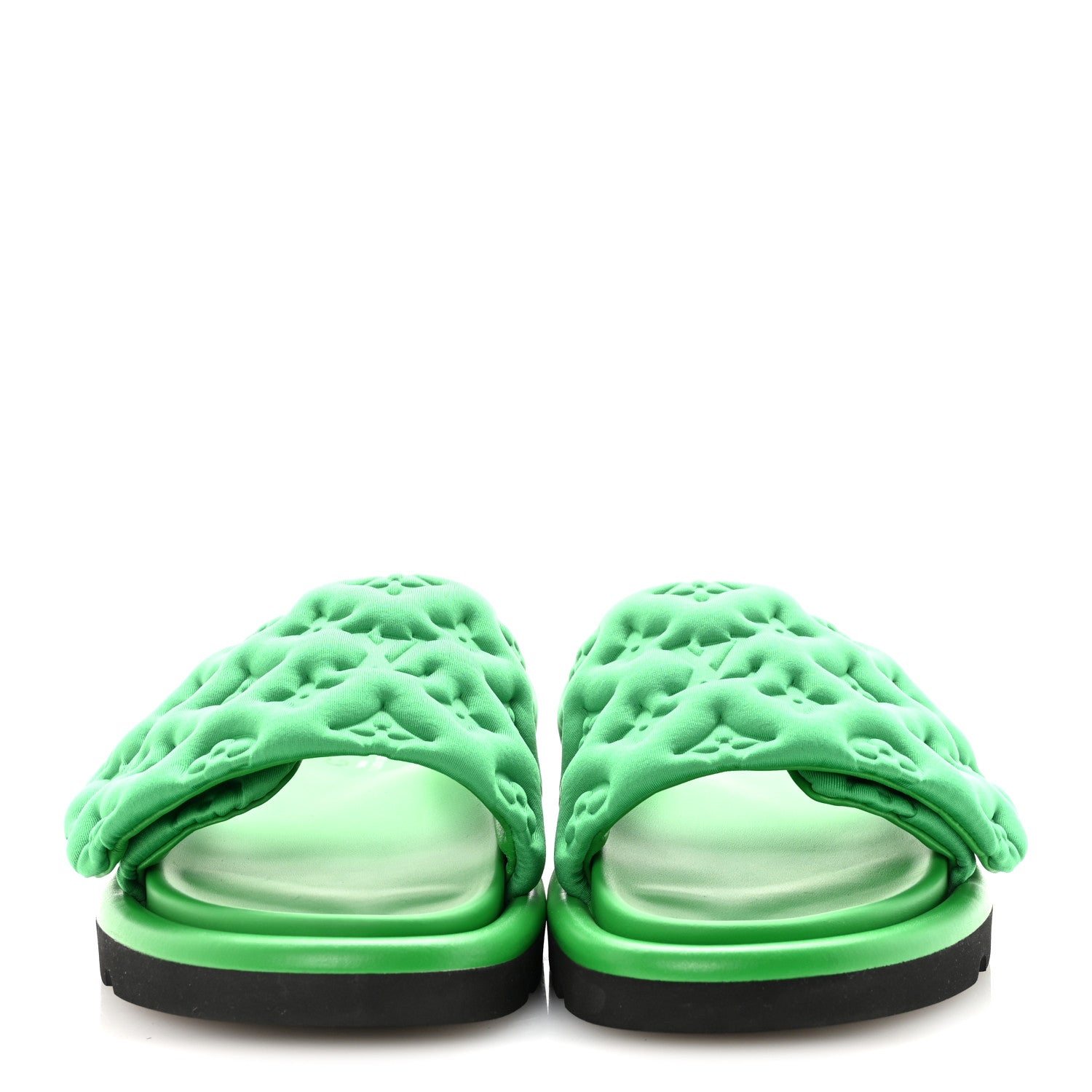 Louis Vuitton Technical Fabric Embossed Monogram Pool Pillow Comfort Mules 36 Green 3 of 9