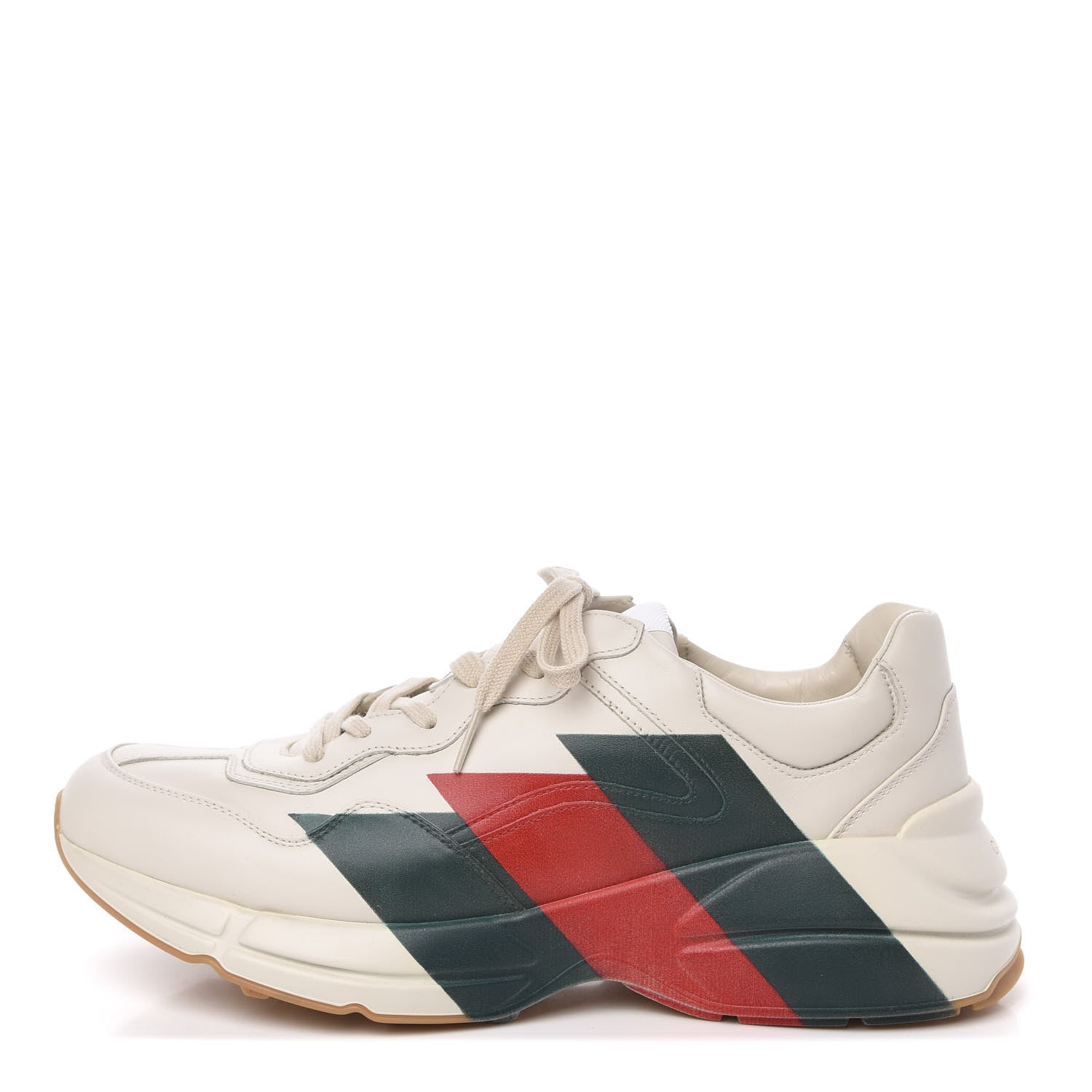 Gucci Calfskin Web Printed Mens Rhyton Sneakers 11 Mystic White 1 of 9