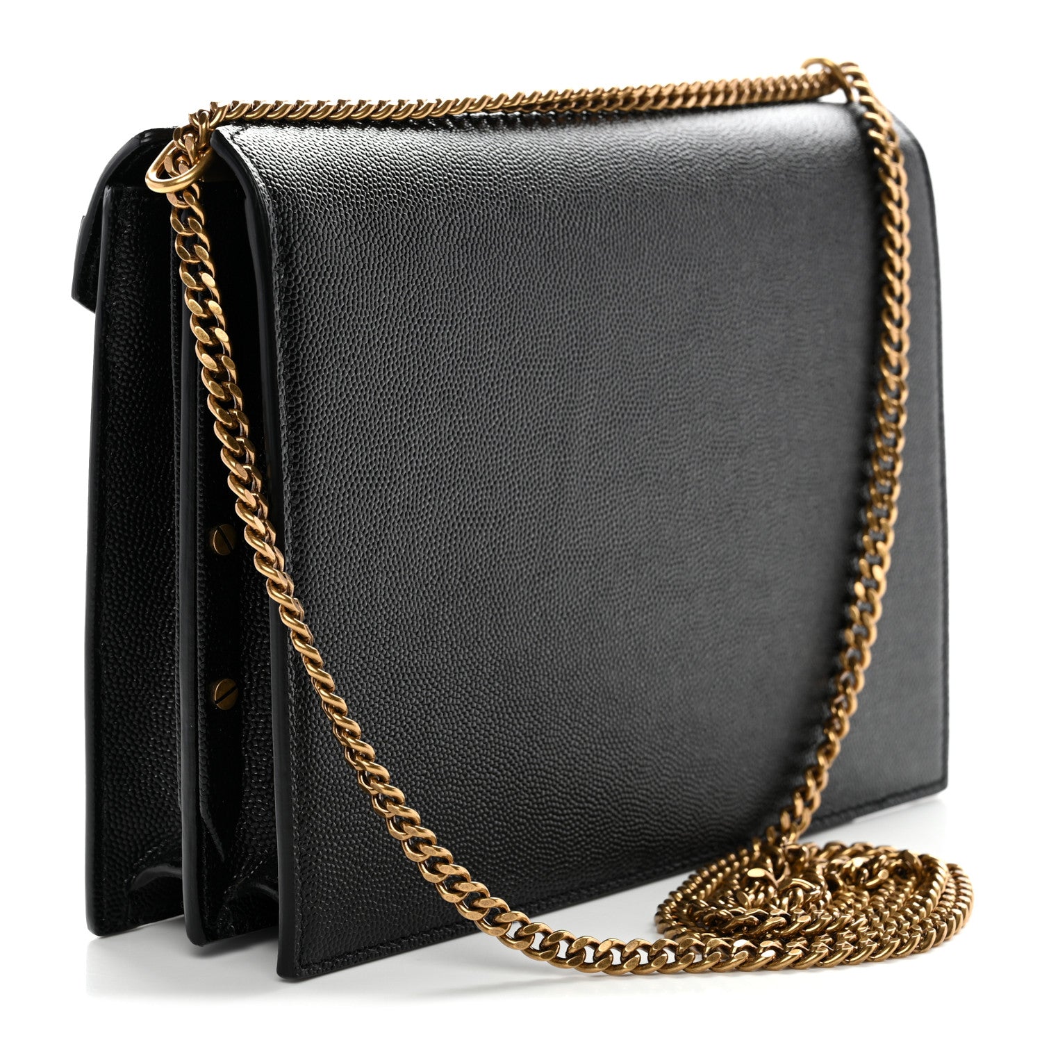 Saint Laurent Grain De Poudre Monogram Cassandra Clasp Bag Black 3 of 11