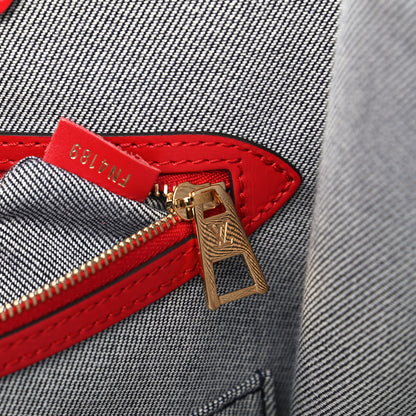 Louis Vuitton Denim Damier Monogram Onthego Blue Rouge 9 of 9
