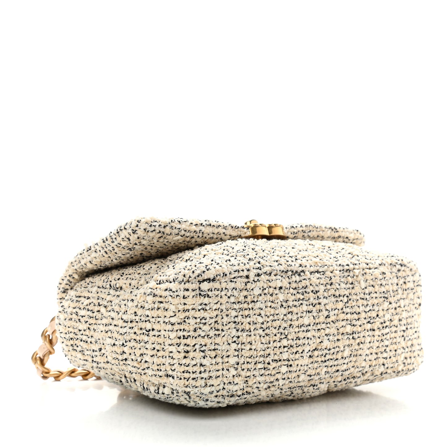 Tweed Quilted Medium Chanel 19 Flap Ecru Black