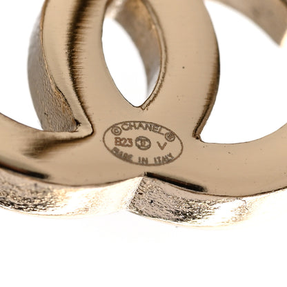 Chanel Lambskin Chain CC Round Earrings Gold Black 3 of 4