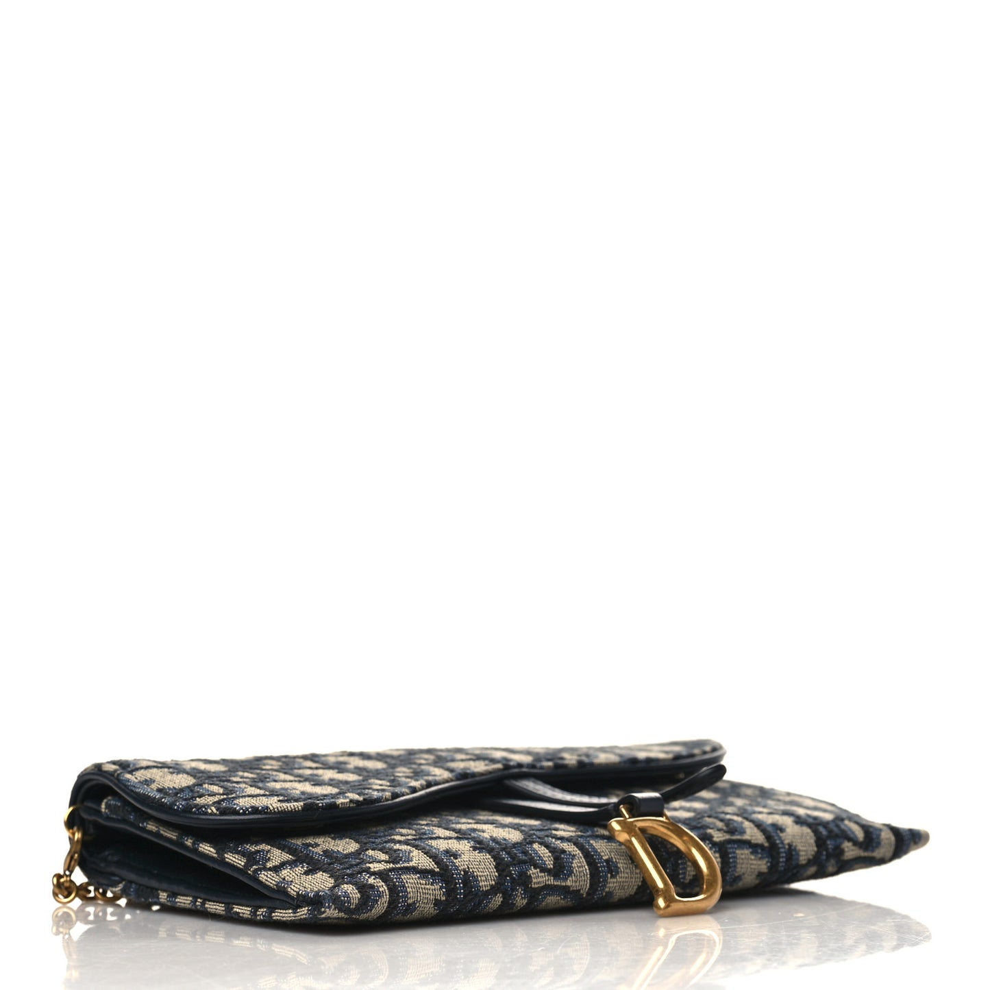 Oblique Saddle Chain Long Wallet Blue