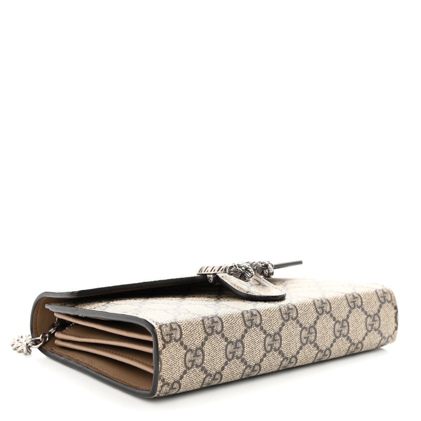 GG Supreme Monogram Mini Dionysus Chain Wallet Beige Taupe