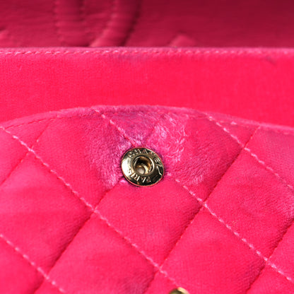 Chanel Velvet Quilted Medium Double Flap Pink 13 of 16
