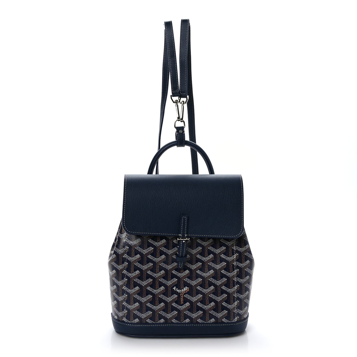 Goyardine Calfskin Mini Alpin Backpack Navy