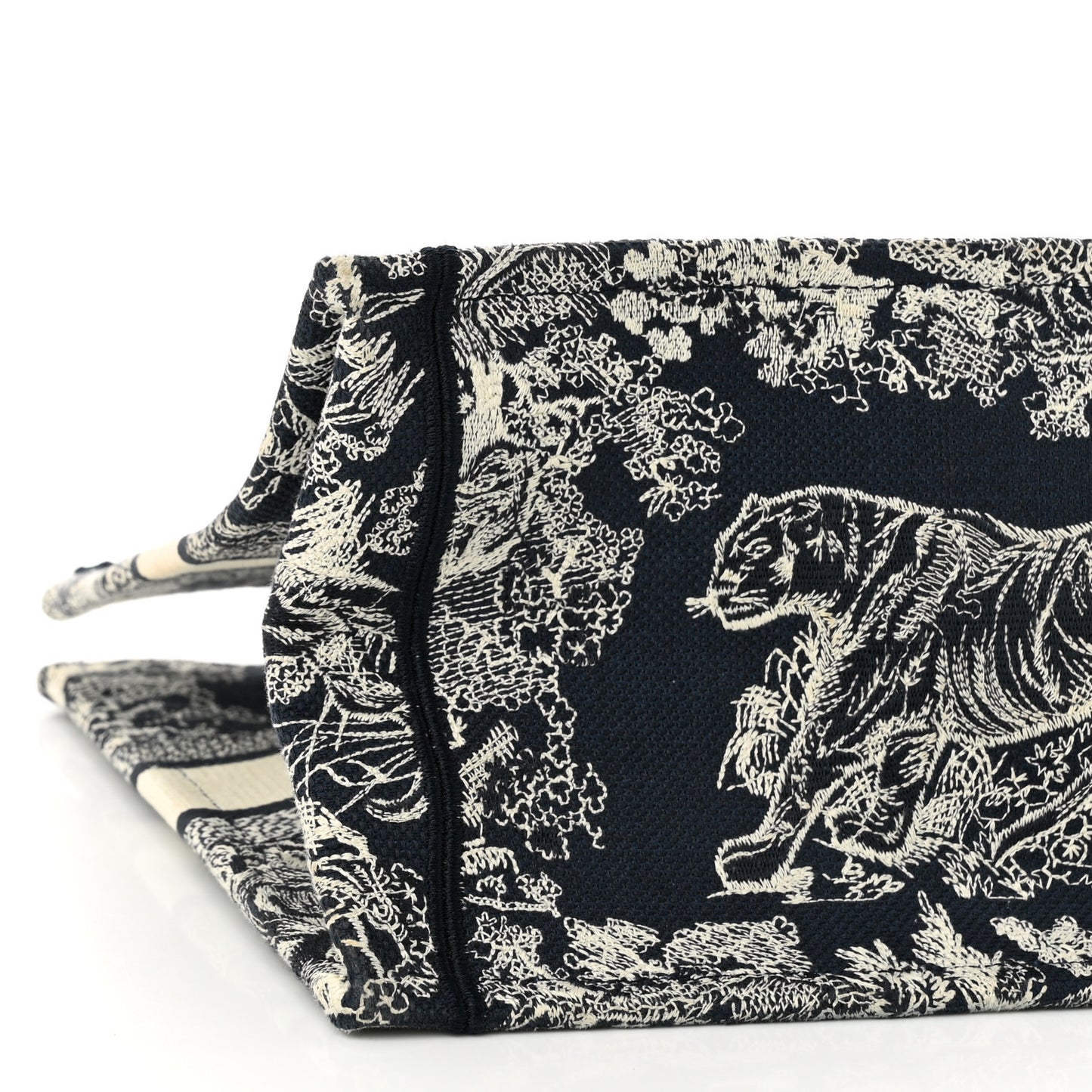 Canvas Embroidered Medium Dioriviera Toile De Jouy Reverse Book Tote Blue