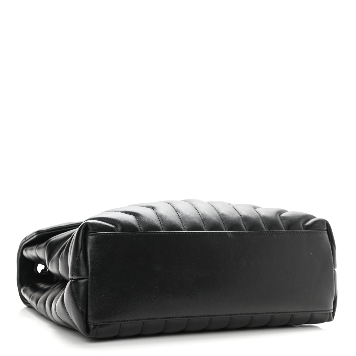 Calfskin Y Quilted Monogram Medium Loulou Chain Satchel Black
