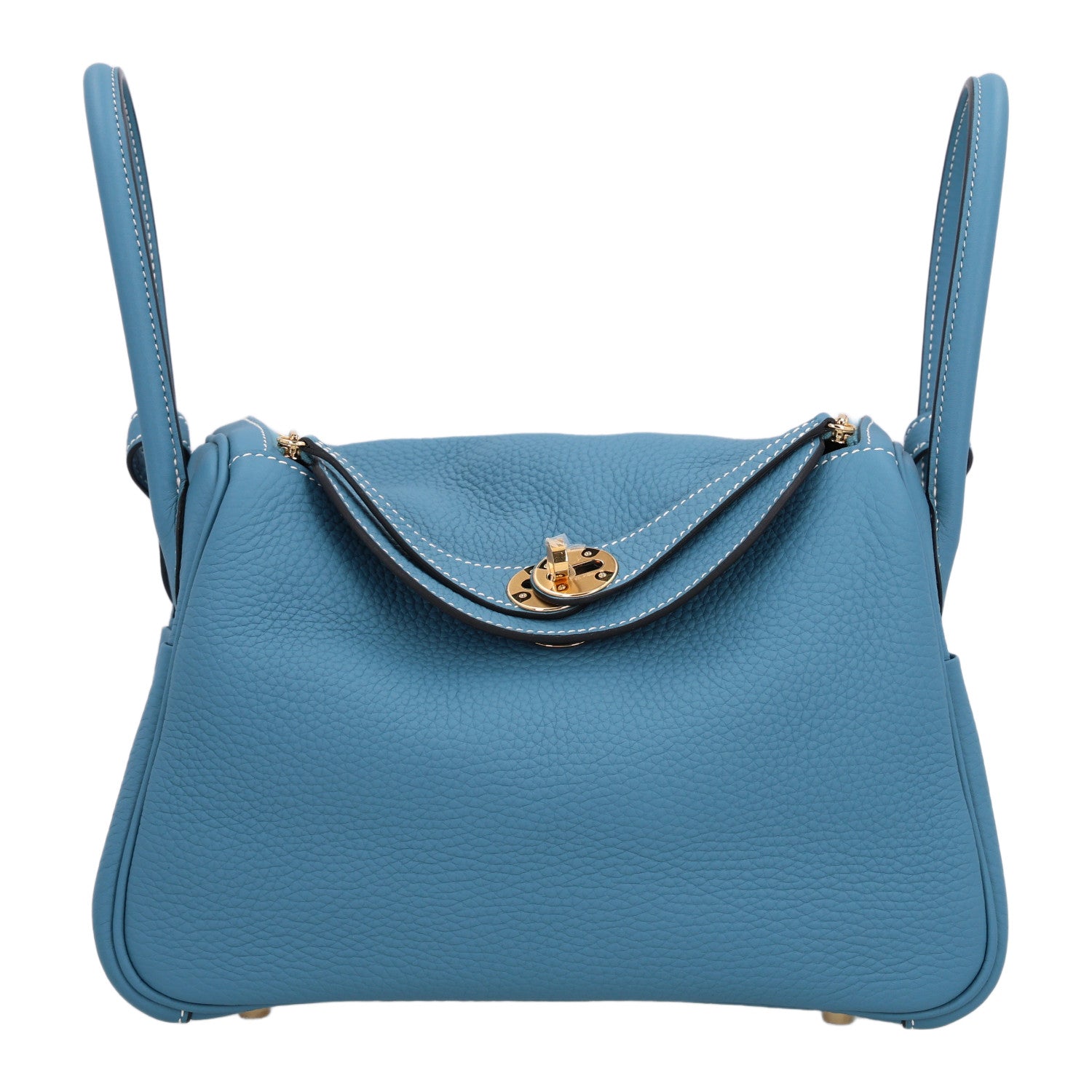 Hermes Taurillon Clemence Lindy 26 New Bleu Jean 1 of 9