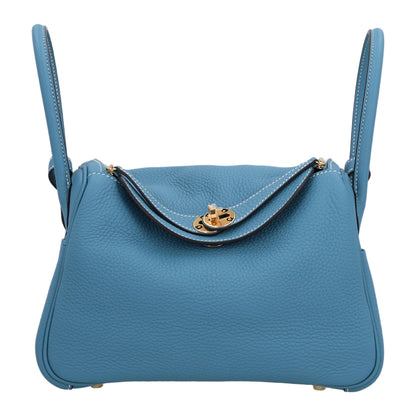 Hermes Taurillon Clemence Lindy 26 New Bleu Jean 1 of 9