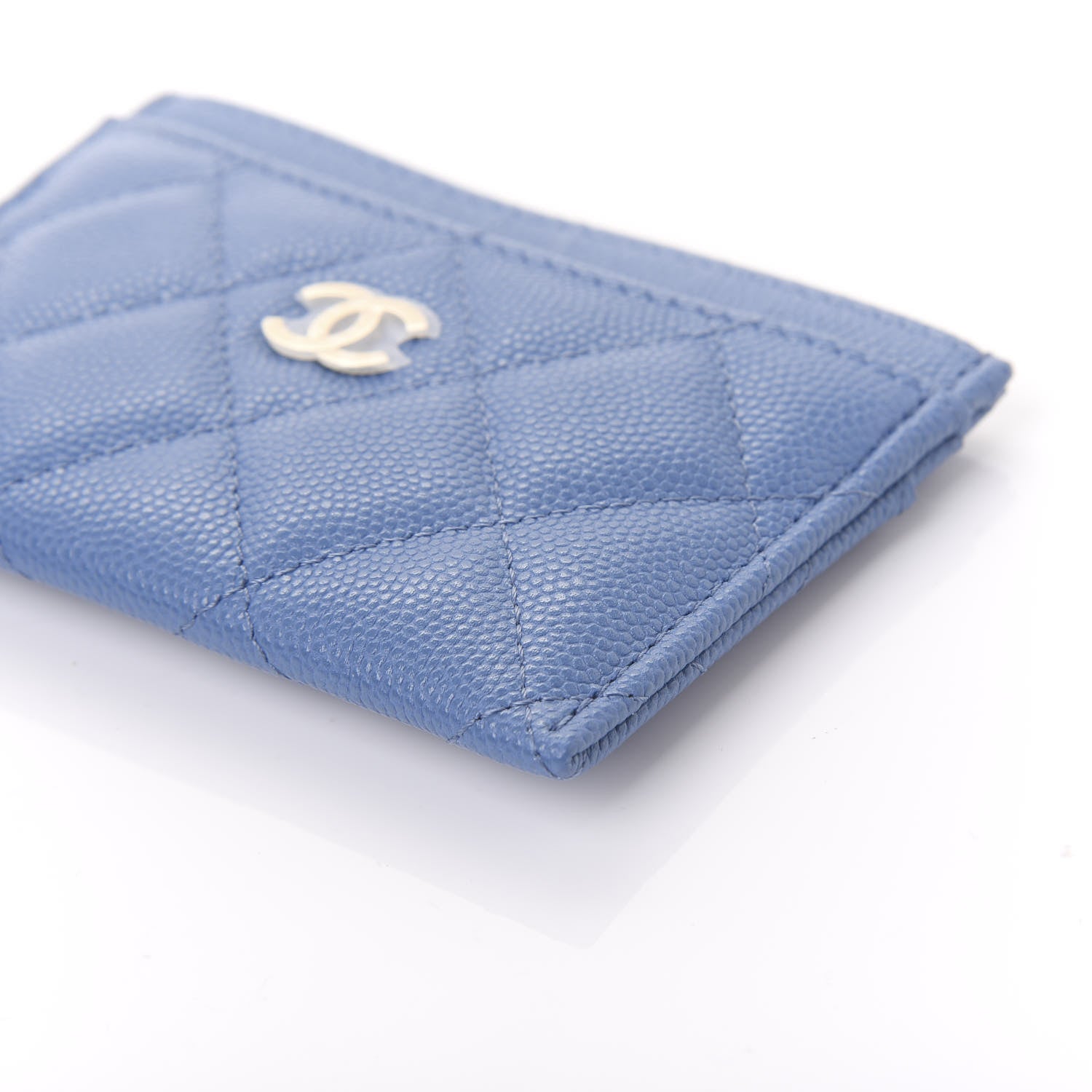 Chanel Caviar Quilted Card Holder Blue 7 of 12
