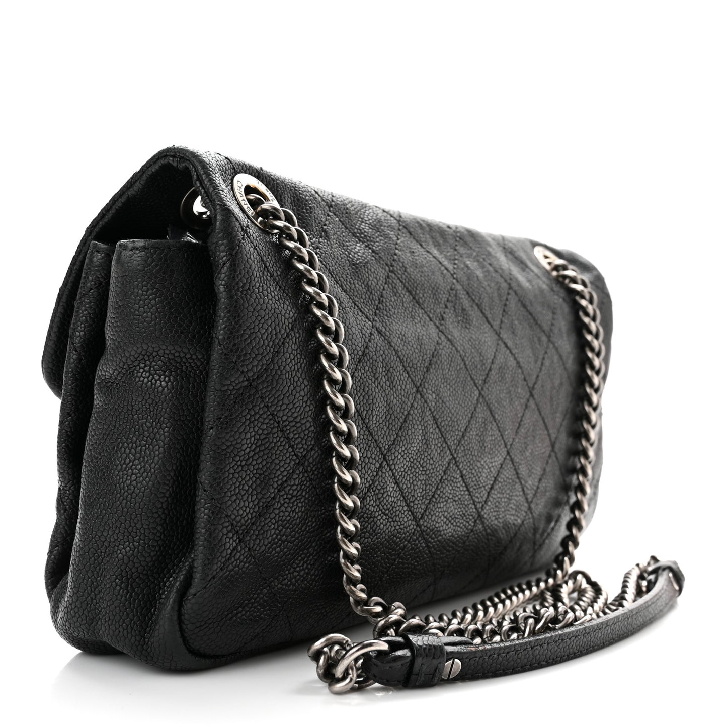 Caviar Quilted Medium Simply CC Flap Black