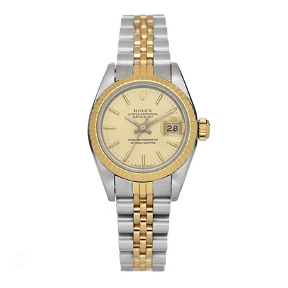 Rolex Stainless Steel 18K Yellow Gold 26mm Oyster Perpetual Datejust Watch Champagne 69173 1 of 4