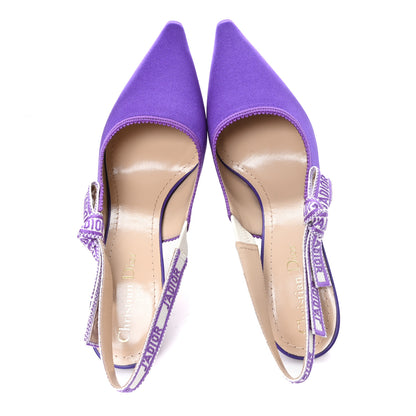 Christian Dior Satin Ribbon J Adior Slingback 100mm Pumps 38 Purple 2 of 10