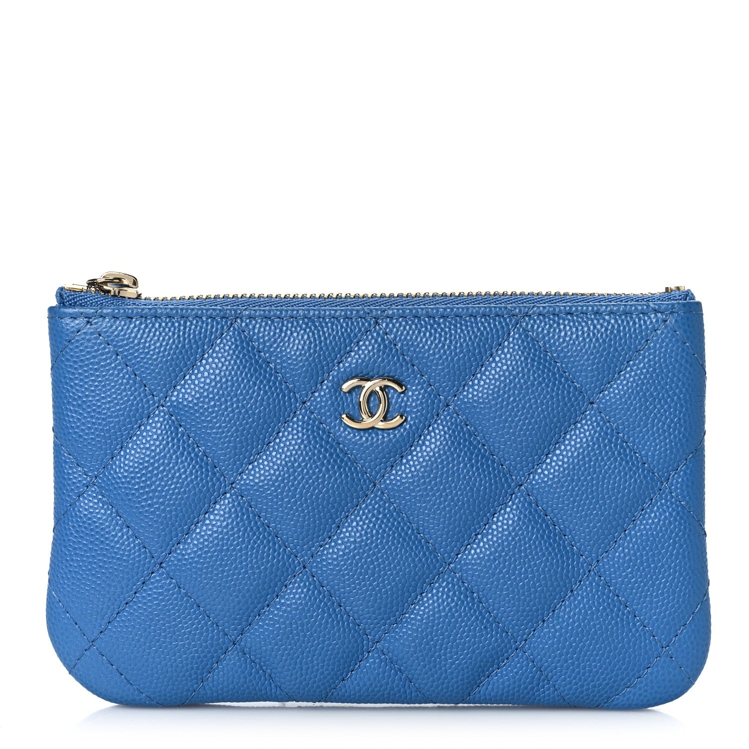 Chanel Caviar Quilted Small Cosmetic Case Blue 1 of 9
