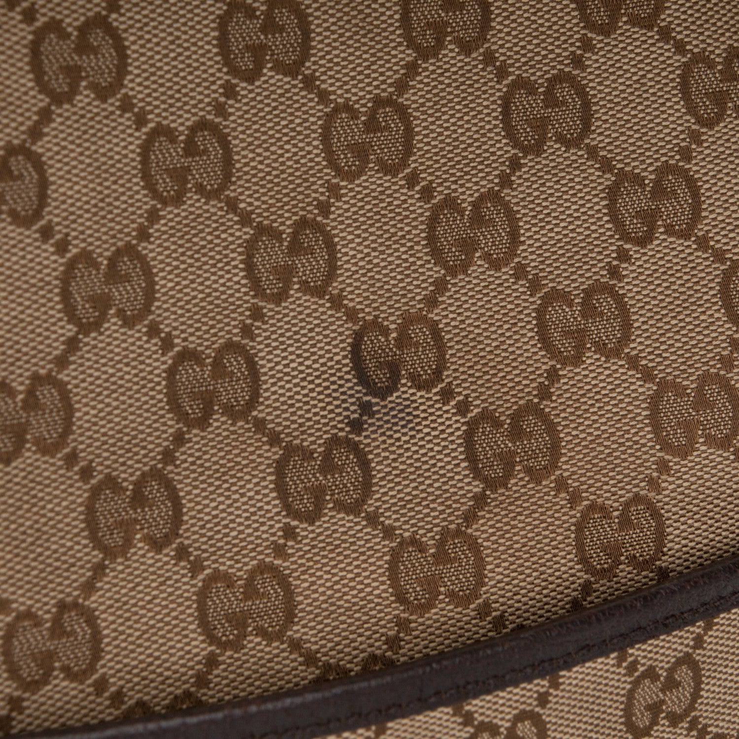 Gucci Monogram Natural Pigskin Large Diaper Bag Beige Ebony Cocoa Dark Chocolate 7 of 9