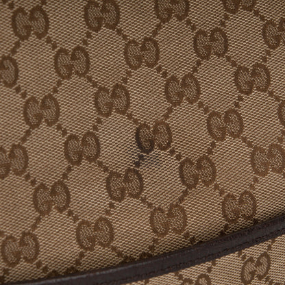 Gucci Monogram Natural Pigskin Large Diaper Bag Beige Ebony Cocoa Dark Chocolate 7 of 9