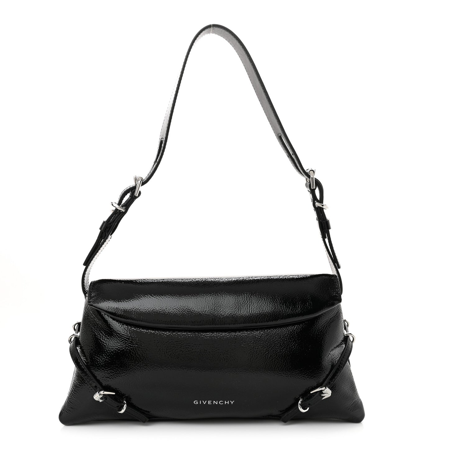 Patent Calfskin Small P'tit Voyou Bag Black