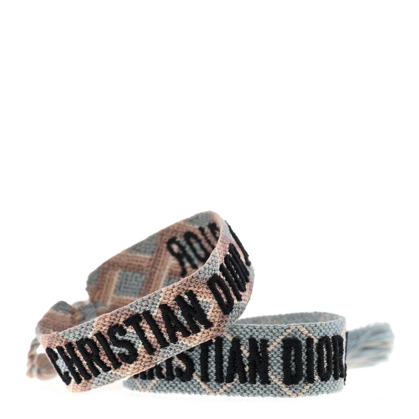 Woven Cotton J'Adior Friendship Bracelet Set Blue Nude