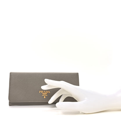 Prada Saffiano Metal Continental Flap Wallet Argila 2 of 7