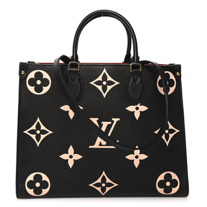 Louis Vuitton Empreinte Monogram Giant Onthego MM Black Beige 1 of 9