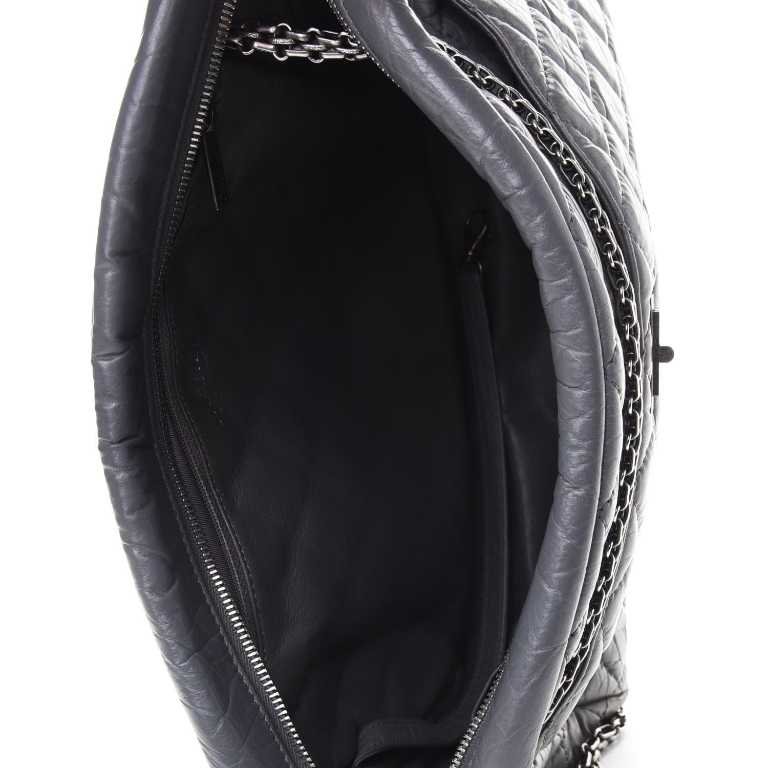 Chanel Aged Calfskin Quilted Large Reissue Camera Case Grey 4 of 4