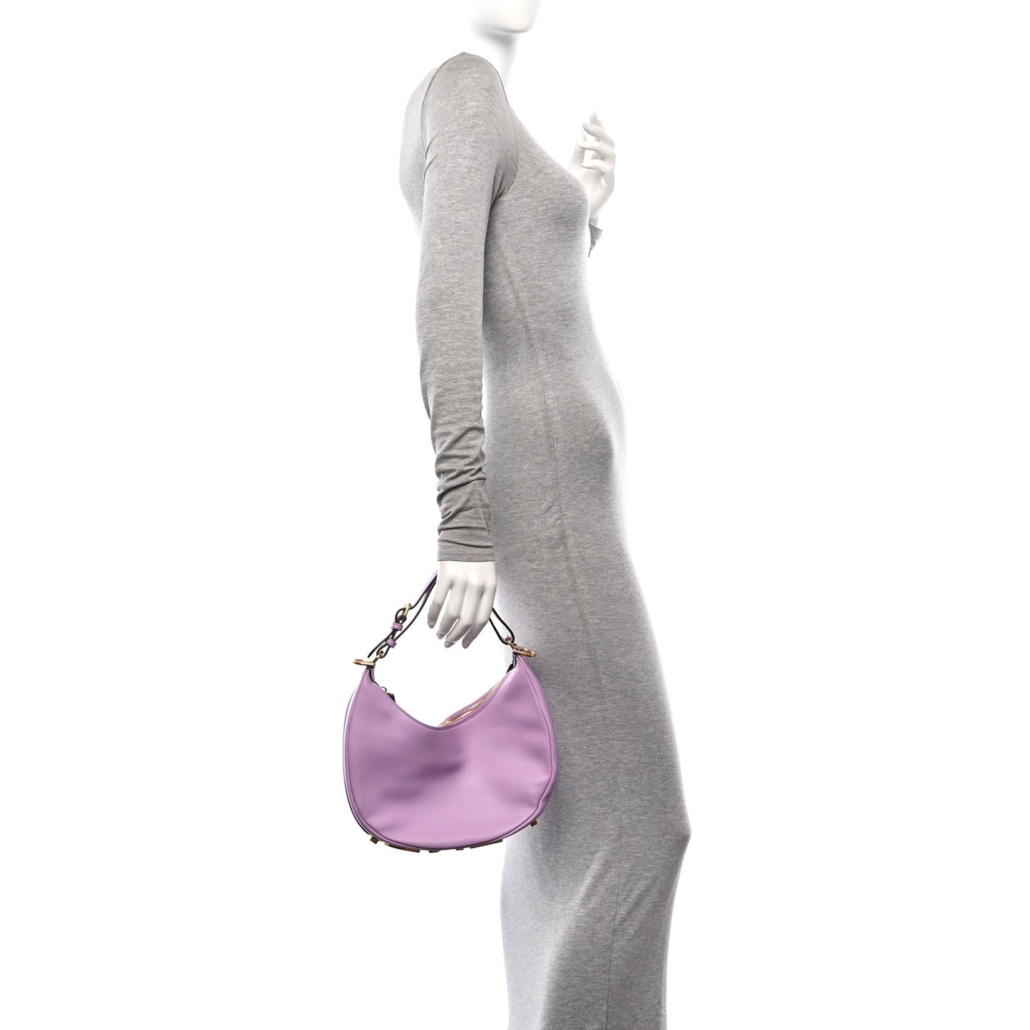 Vitello Grace Matte Small Fendigraphy Hobo Bag Agapanto