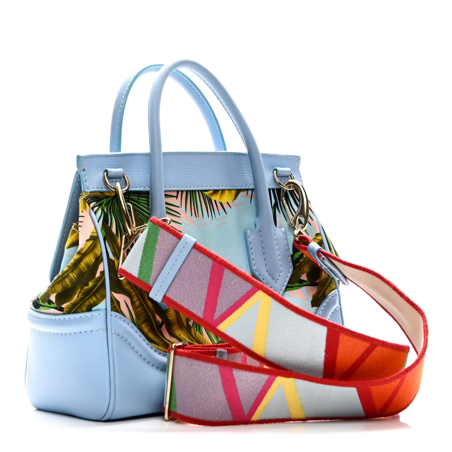 Calfskin Canvas Medium Palazzo Empire Bag Desert Palm