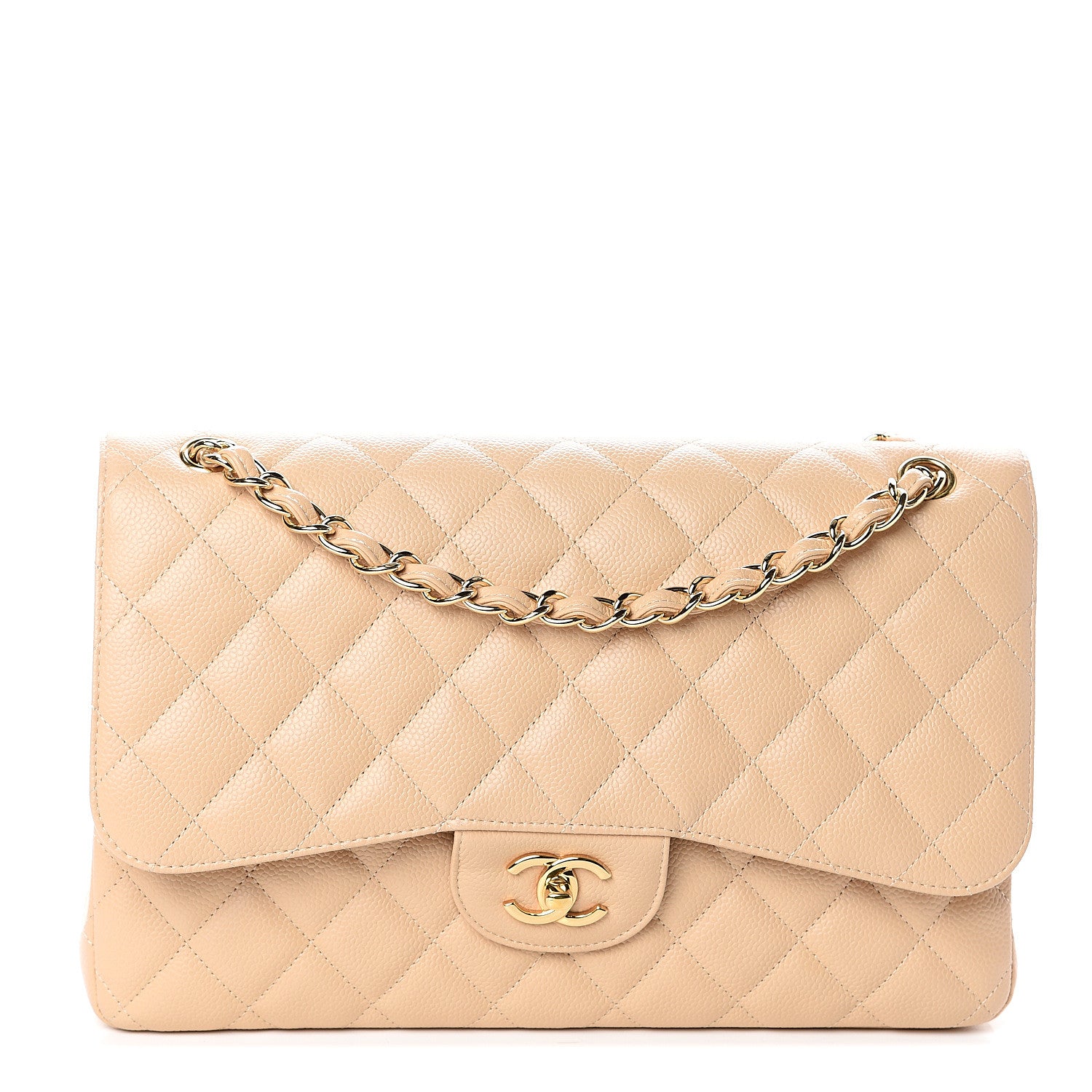 Chanel Caviar Quilted Jumbo Double Flap Beige Clair 1 of 9