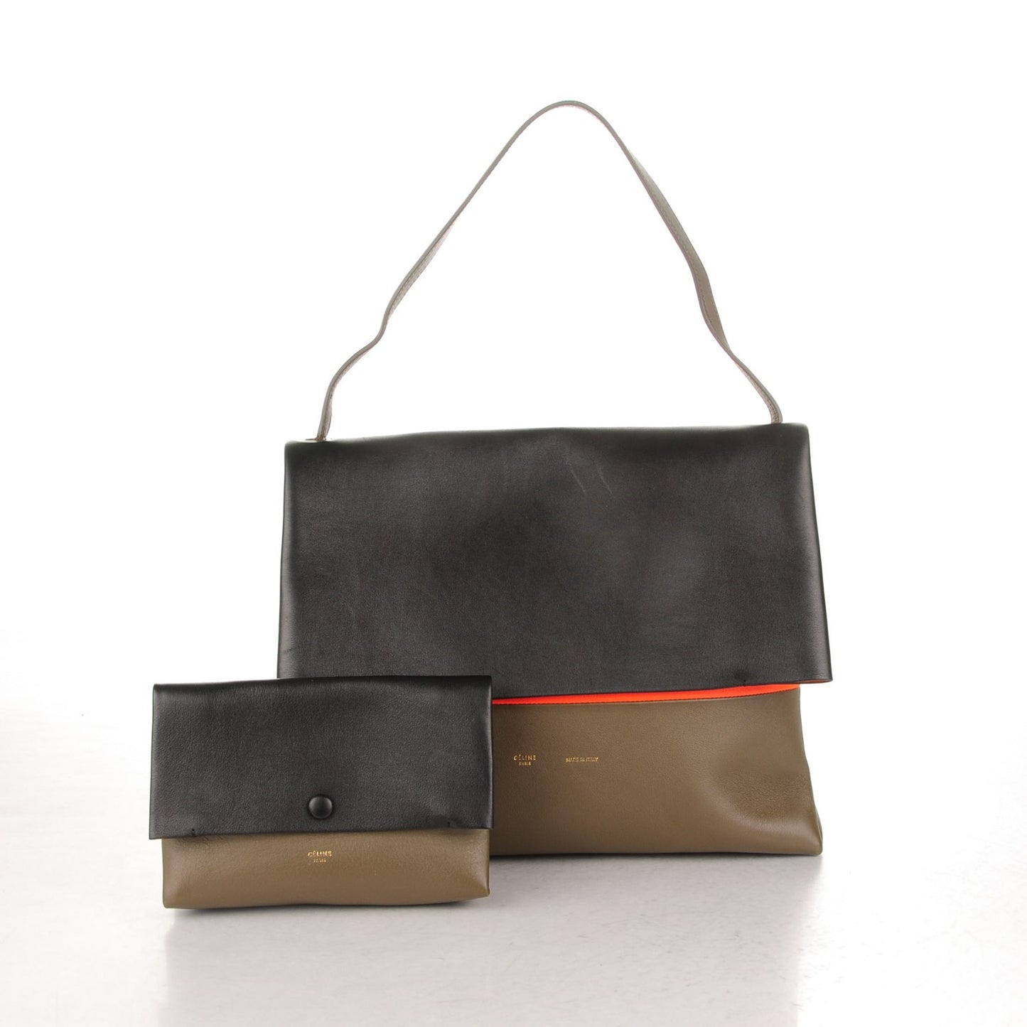 Smooth Calfskin Tri-Color All Soft Shoulder Bag Black