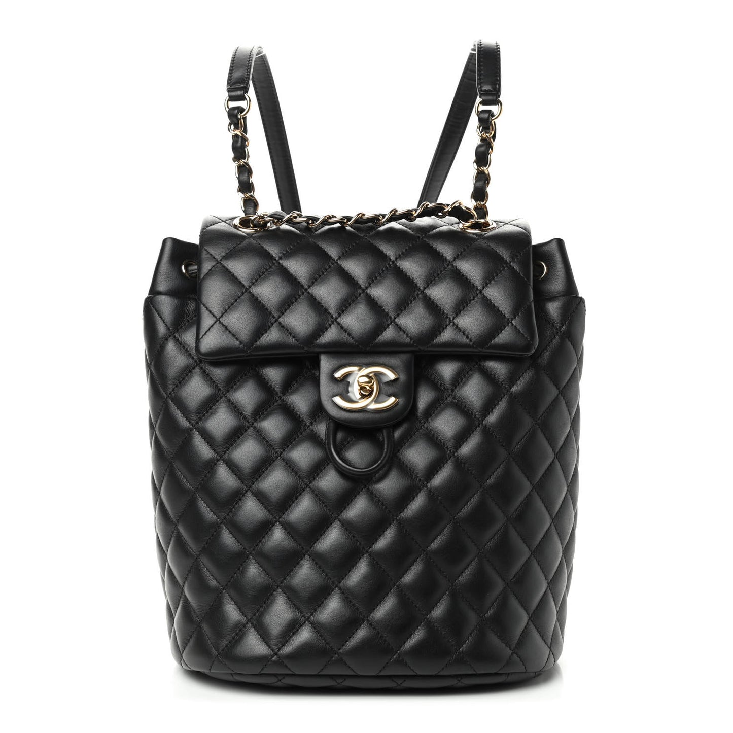 Lambskin Quilted Small Urban Spirit Backpack Black