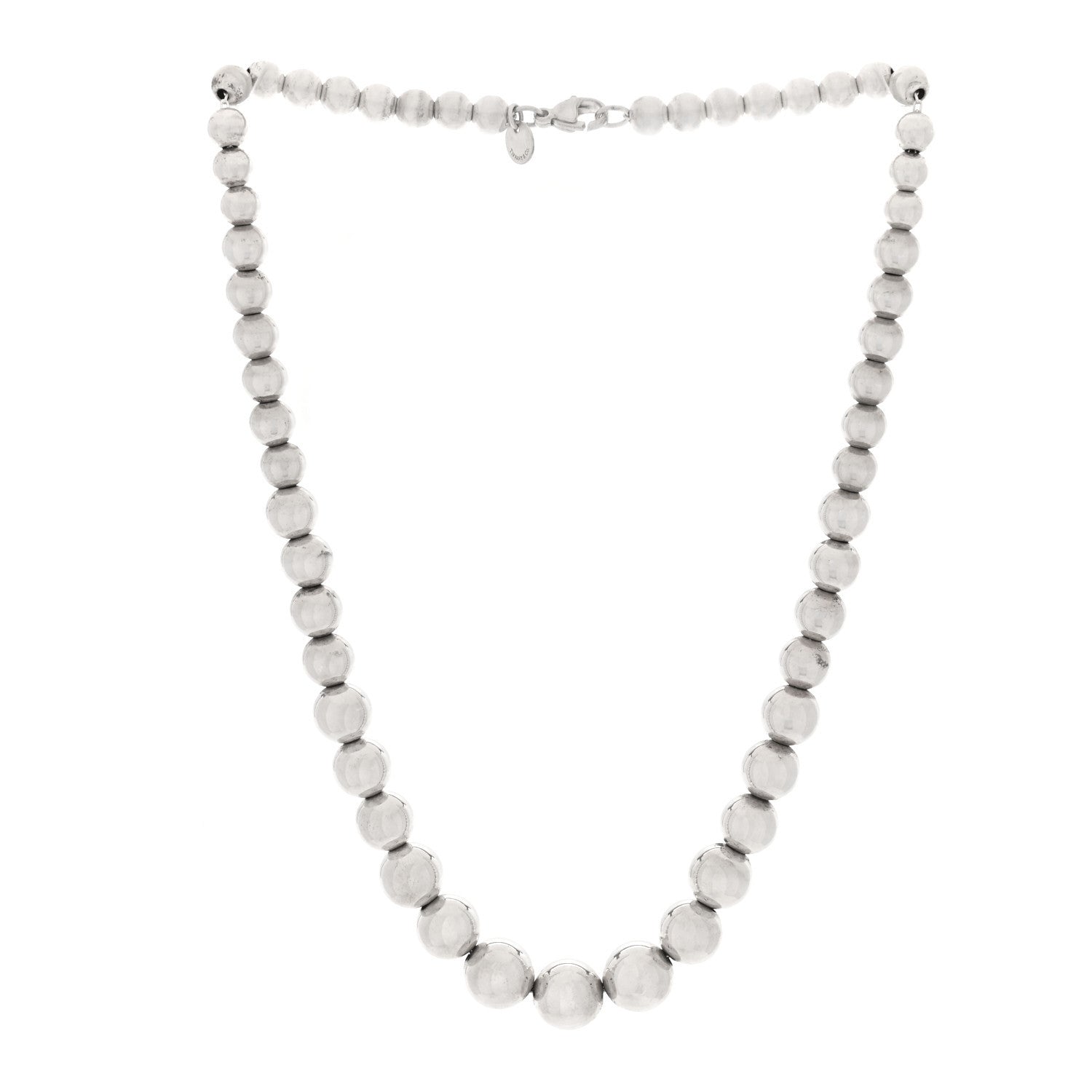 Tiffany Sterling Silver Hardwear Graduated Ball Necklace 3 of 5